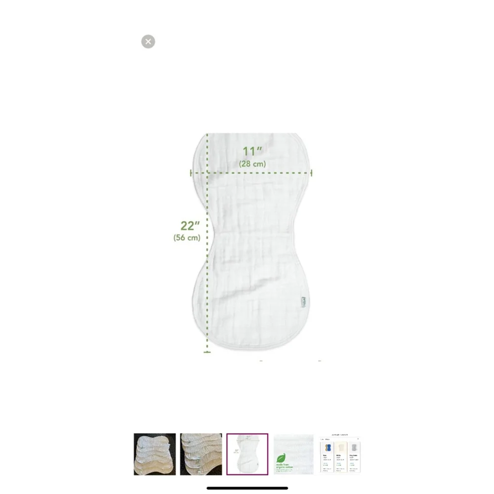 Lot of 5 Organic Cotton Burp Cloths Aden + Anais, Green Sprouts etc.